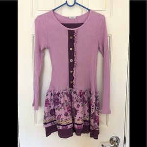 Girls Purple Naartjie Dress and leggings set